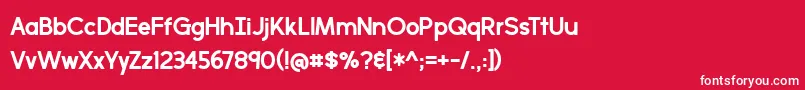 フォントBmdPerfectlyAmicable – 赤い背景に白い文字
