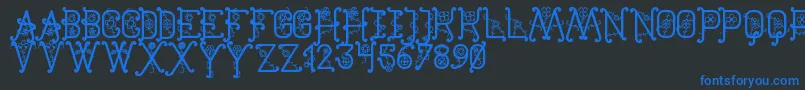 TheFlowersSt Font – Blue Fonts on Black Background