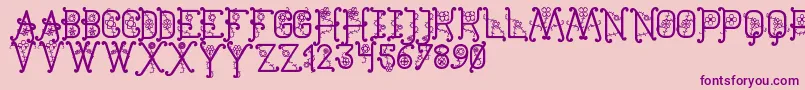 TheFlowersSt Font – Purple Fonts on Pink Background