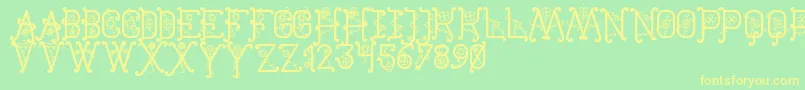 TheFlowersSt Font – Yellow Fonts on Green Background