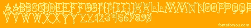 TheFlowersSt Font – Yellow Fonts on Orange Background