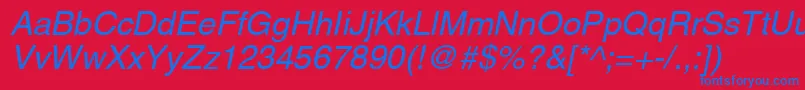 AghelvI Font – Blue Fonts on Red Background