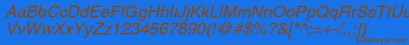 AghelvI Font – Brown Fonts on Blue Background