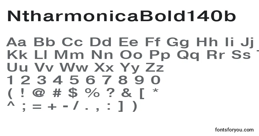 Schriftart NtharmonicaBold140b – Alphabet, Zahlen, spezielle Symbole