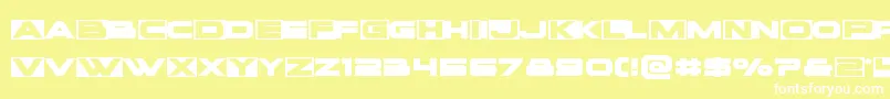 Fonte Voxboxexpand – fontes brancas em um fundo amarelo