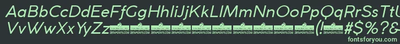 CocogothicItalicTrial Font – Green Fonts on Black Background