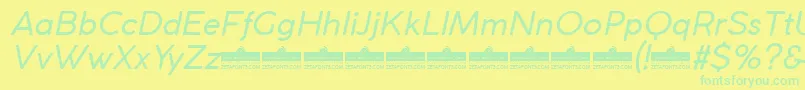 CocogothicItalicTrial Font – Green Fonts on Yellow Background