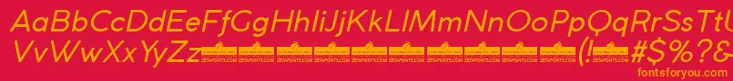 CocogothicItalicTrial Font – Orange Fonts on Red Background
