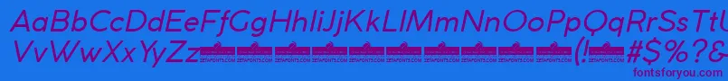 CocogothicItalicTrial Font – Purple Fonts on Blue Background