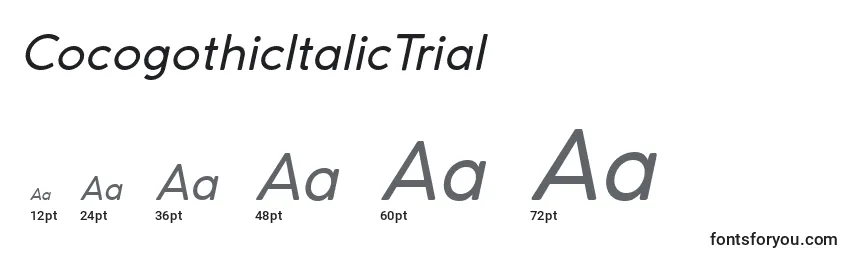CocogothicItalicTrial Font Sizes