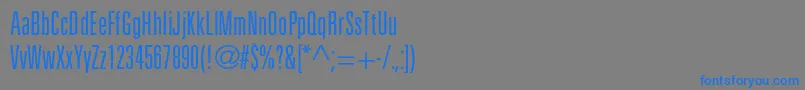 フォントUniversltstdLightultracn – 灰色の背景に青い文字