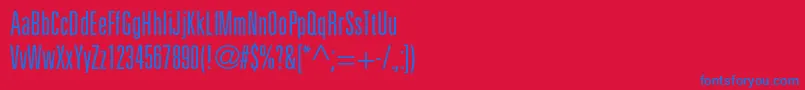 フォントUniversltstdLightultracn – 赤い背景に青い文字