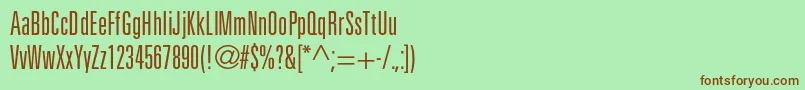 UniversltstdLightultracn Font – Brown Fonts on Green Background