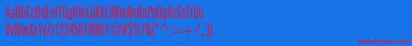 UniversltstdLightultracn Font – Red Fonts on Blue Background