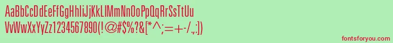 UniversltstdLightultracn Font – Red Fonts on Green Background