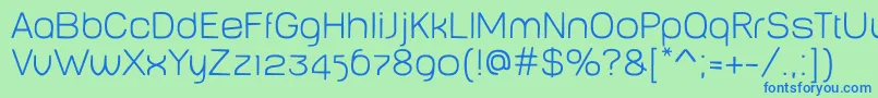 フォントBabyMinethin – 青い文字は緑の背景です。