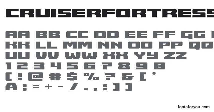 A fonte Cruiserfortressexpand – alfabeto, números, caracteres especiais