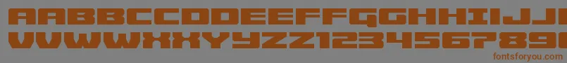 フォントCruiserfortressexpand – 茶色の文字が灰色の背景にあります。