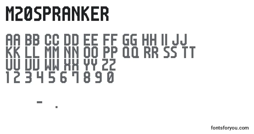 A fonte M20SpRanker – alfabeto, números, caracteres especiais