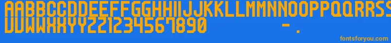 Weitere Informationen zur M20SpRanker-Schriftart M20SpRanker-Schriftart – Orangefarbene Schriften auf blauem Hintergrund
