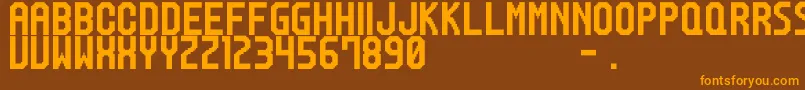 M20SpRanker-Schriftart – Orangefarbene Schriften auf braunem Hintergrund
