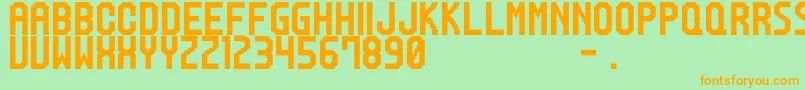 M20SpRanker-Schriftart – Orangefarbene Schriften auf grünem Hintergrund