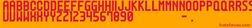 M20SpRanker-Schriftart – Rote Schriften auf orangefarbenem Hintergrund