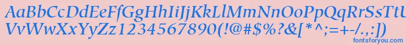 GlossaryMediumSsiMediumItalic Font – Blue Fonts on Pink Background