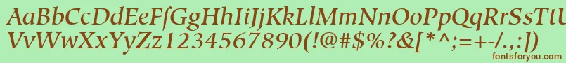 GlossaryMediumSsiMediumItalic Font – Brown Fonts on Green Background