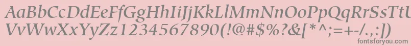 Czcionka GlossaryMediumSsiMediumItalic – szare czcionki na różowym tle