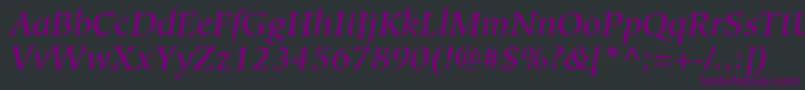 Шрифт GlossaryMediumSsiMediumItalic – фиолетовые шрифты на чёрном фоне