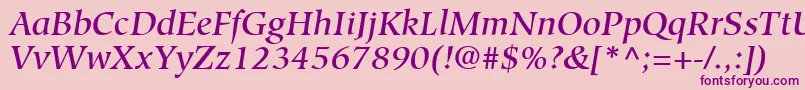 fuente GlossaryMediumSsiMediumItalic – Fuentes Moradas Sobre Fondo Rosa