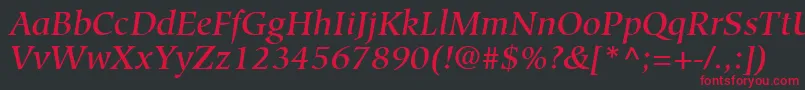 GlossaryMediumSsiMediumItalic Font – Red Fonts on Black Background