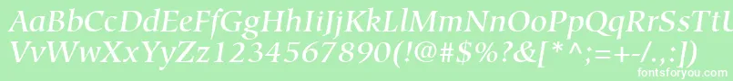 GlossaryMediumSsiMediumItalic Font – White Fonts on Green Background