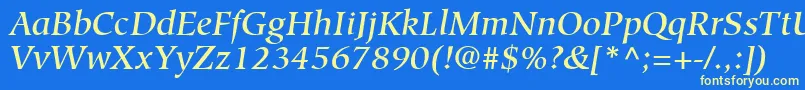 GlossaryMediumSsiMediumItalic Font – Yellow Fonts on Blue Background