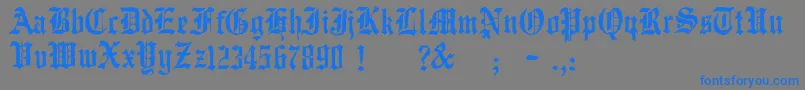 フォントJmhWulfila – 灰色の背景に青い文字