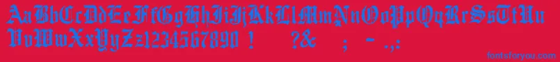 JmhWulfila Font – Blue Fonts on Red Background