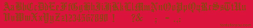 Czcionka JmhWulfila – brązowe czcionki na czerwonym tle