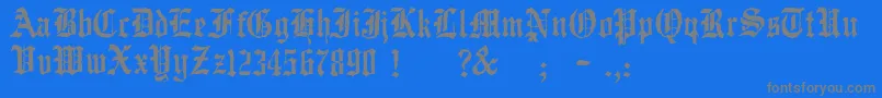 Czcionka JmhWulfila – szare czcionki na niebieskim tle