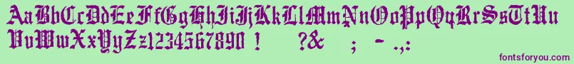 More about JmhWulfila Font JmhWulfila Font – Purple Fonts on Green Background