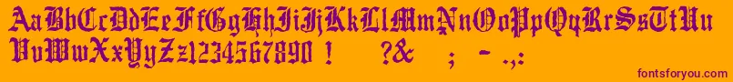 JmhWulfila Font – Purple Fonts on Orange Background