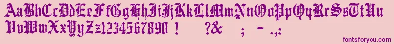 Weitere Informationen zur JmhWulfila-Schriftart JmhWulfila-Schriftart – Violette Schriften auf rosa Hintergrund