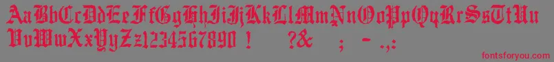 JmhWulfila Font – Red Fonts on Gray Background