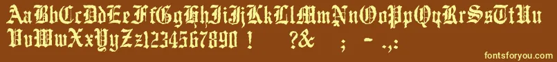 JmhWulfila Font – Yellow Fonts on Brown Background