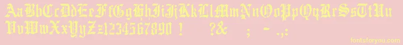 Saiba mais sobre a fonte JmhWulfila Fonte JmhWulfila – fontes amarelas em um fundo rosa