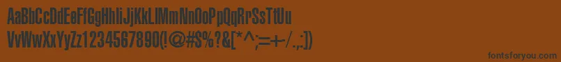 フォントAglettericaultracompressedRoman – 黒い文字が茶色の背景にあります