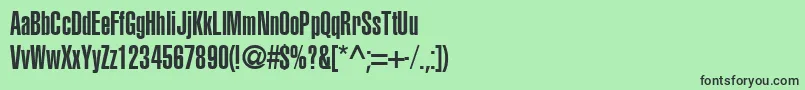 フォントAglettericaultracompressedRoman – 緑の背景に黒い文字