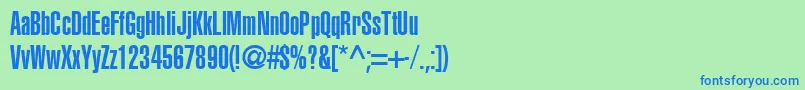 フォントAglettericaultracompressedRoman – 青い文字は緑の背景です。