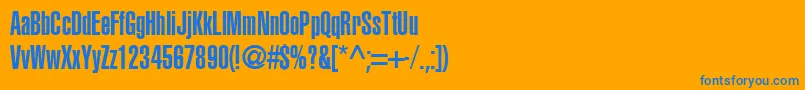 フォントAglettericaultracompressedRoman – オレンジの背景に青い文字