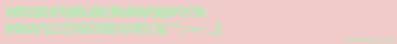 フォントAglettericaultracompressedRoman – ピンクの背景に緑の文字